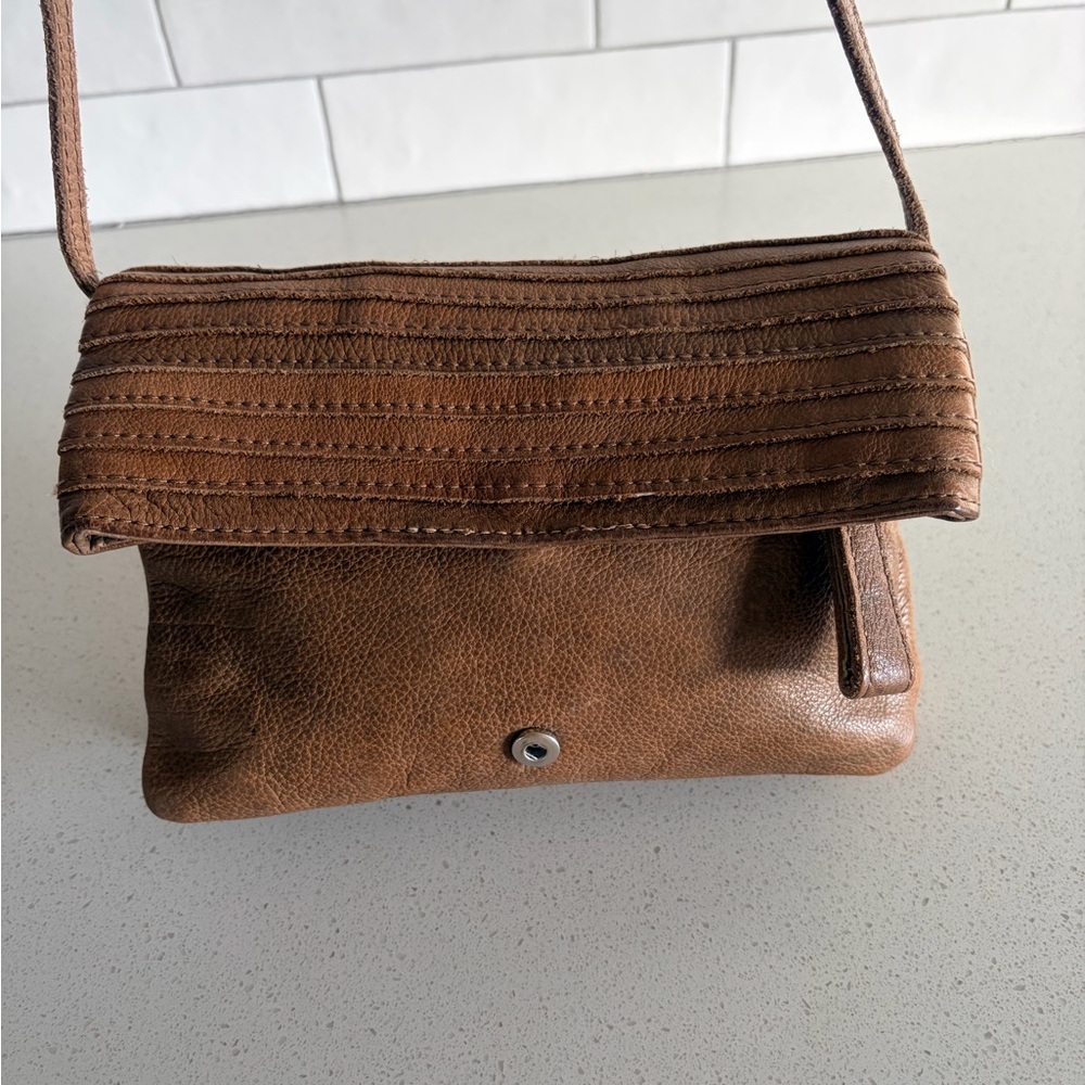 Anthropology liebeskind Berlin Fluted leather Crossbody Bag purse Terracotta - Picture 2 of 9